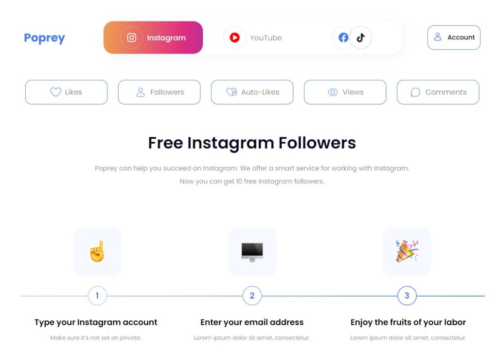 poprey ig followers Free instagram follower