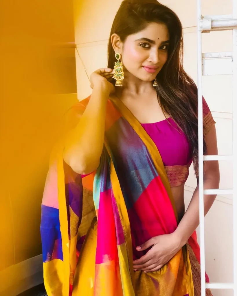 Actress Shivani Narayanan Saree Collection 10