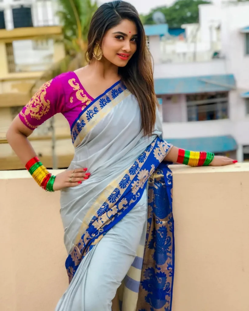 Actress Shivani Narayanan Saree Collection 15