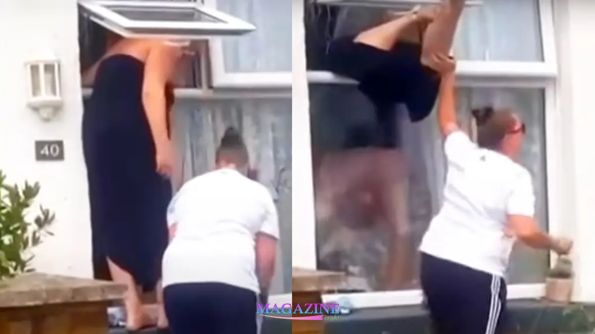 The Hilarious Viral Video of a Woman Climbing Through a Window