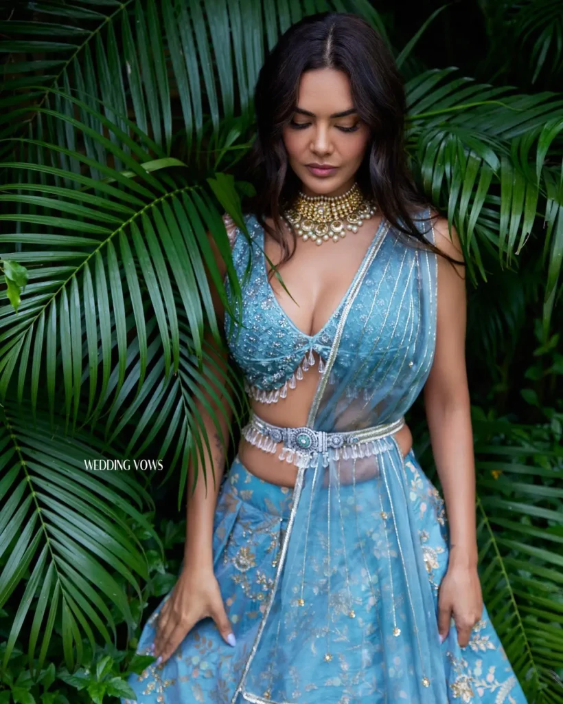 Esha Gupta in Hot ad Bold Blue Saree