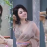 Mirzapur Actress Neha Sargam Photos in Hot Beige Saree Photoshoot