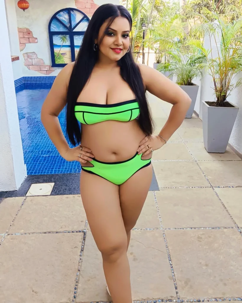 Ullu Actress Priya Gamre in Bikini and Bra Collection in Swimming Pool 25