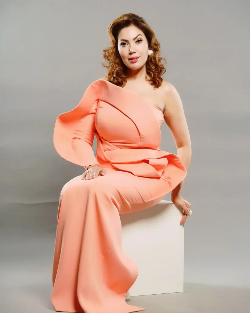 Actress Munmun Dutta Photos in Amazing Designer Peach Gown Dress