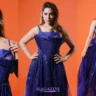 Actress Munmun Dutta Photos in Royal Blue Designer Gown Dress