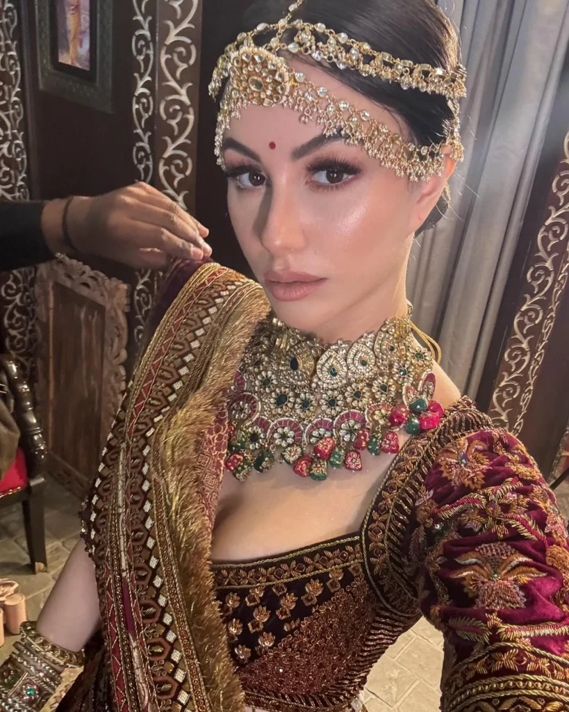 Arbaaz Khan Ex Girlfriend Giorgia Andriani in Beautiful Indian Bridal Lehenga with Jewellary Photoshoot