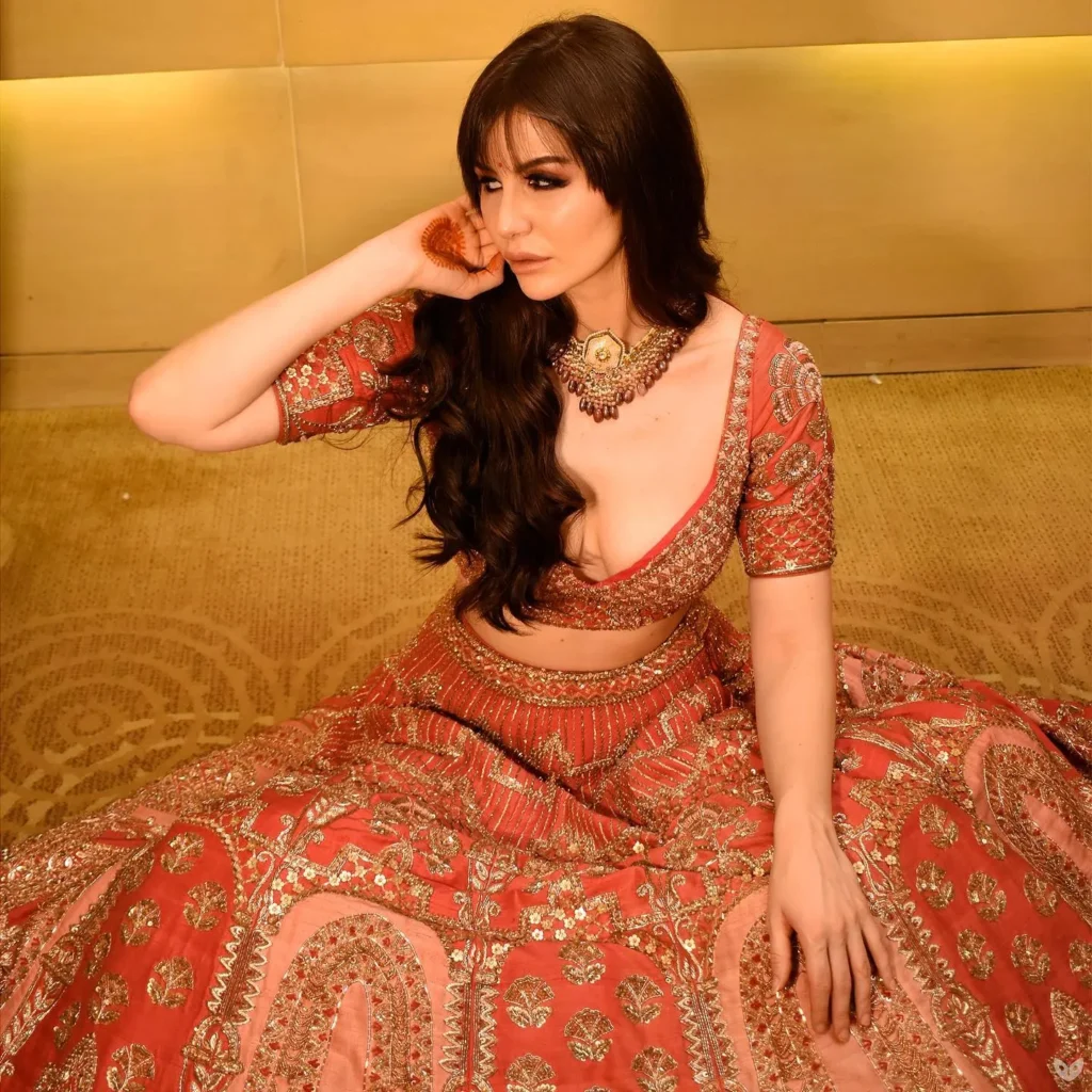 Giorgia Andriani in Beautiful Indian Bridal Lehenga Bold Photoshoot
