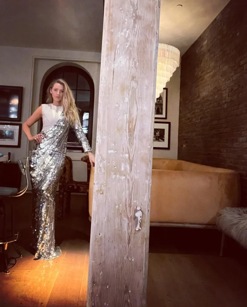 Blake Lively Photos in designer sequin dress To Impress