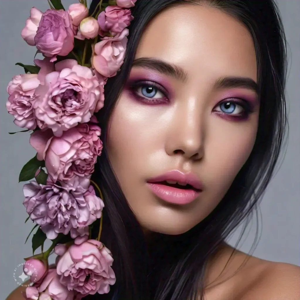 Beautiful Face Images of Makeup PhotoShoot created with AI, Makeup Beauty SHots