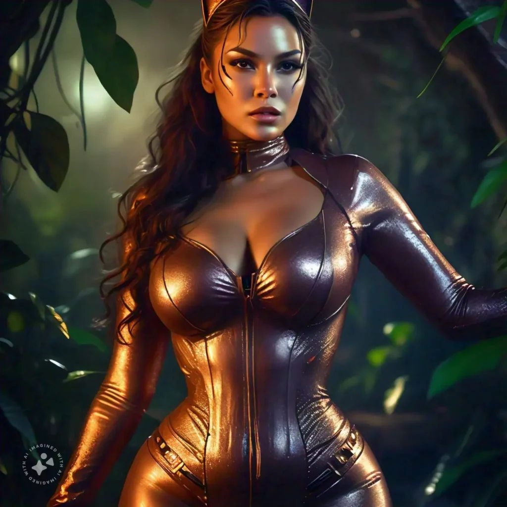 catwoman costume in shiny skin tight bodycon outfit and catwoman makeup 27