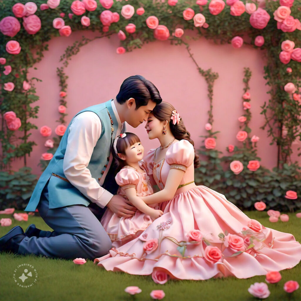 cute cartoon couple 3d cartoon red rose 32